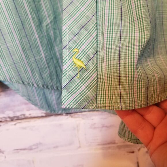 Tailorbyrd Plaid Green Purple Shirt Large - Picture 3 of 7